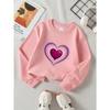 European Sizes Girls Layered Heart Design Crewneck Sweatshirt | New Year Western Style, Soft Long Sleeved T-Shirt, Casual for Little Girls.
