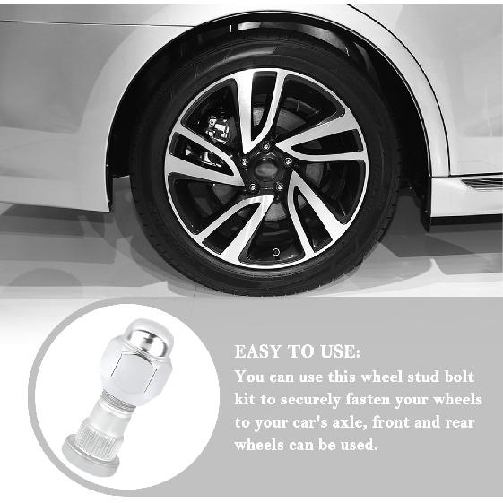 2 Set Wheel Stud Bolt Kit,M12X1.5 Wheel Bolts & Wheel Lug Nuts OEM#52950-14140,52950-M1000 For Front/Rear Wheel,Compatible With Hyundai Santa Fe