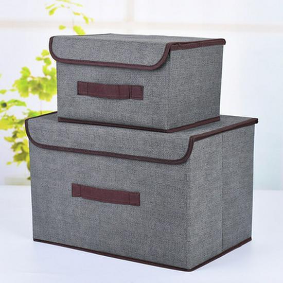 Foldable Imitation Linen Storage Box for Clothes and Toys