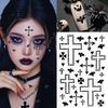 Long Lasting Face Body Stickers Halloween Scar Gem Stickers, Rhinestone Wound Art Dark Style Aesthetic Decals, Waterproof Self Adhesive Temporary