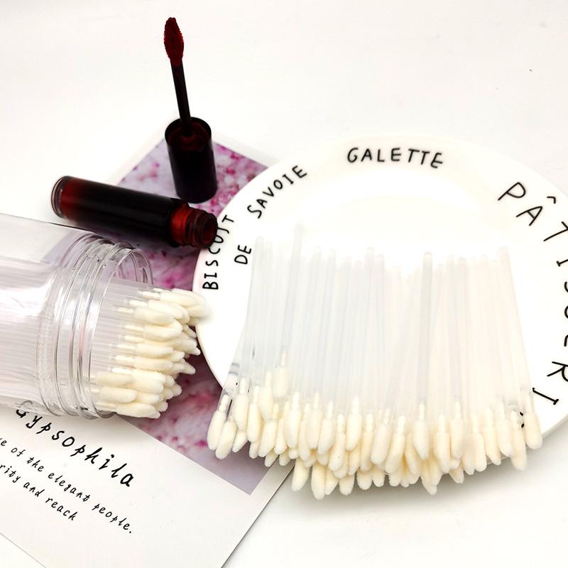 Portable Mini Disposable Lip Brush - Solid Flocked Lipstick and Glaze Applicator. 1 Piece