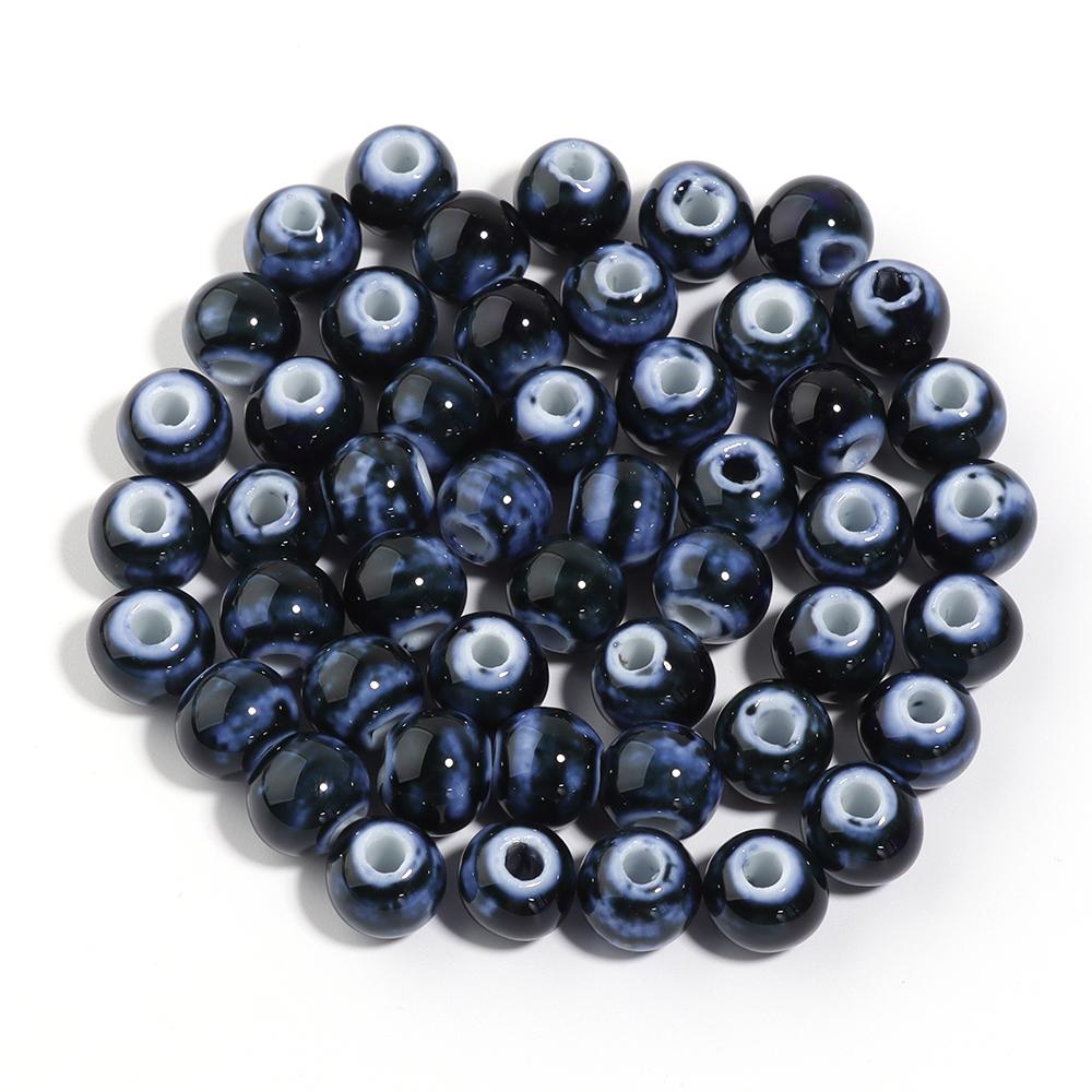 10pcs/lot Colorful Round Shape Ceramic Beads Spacer Beads For Jewelry Making DIY Loose Beads Bracelet Necklace Gift Accessories