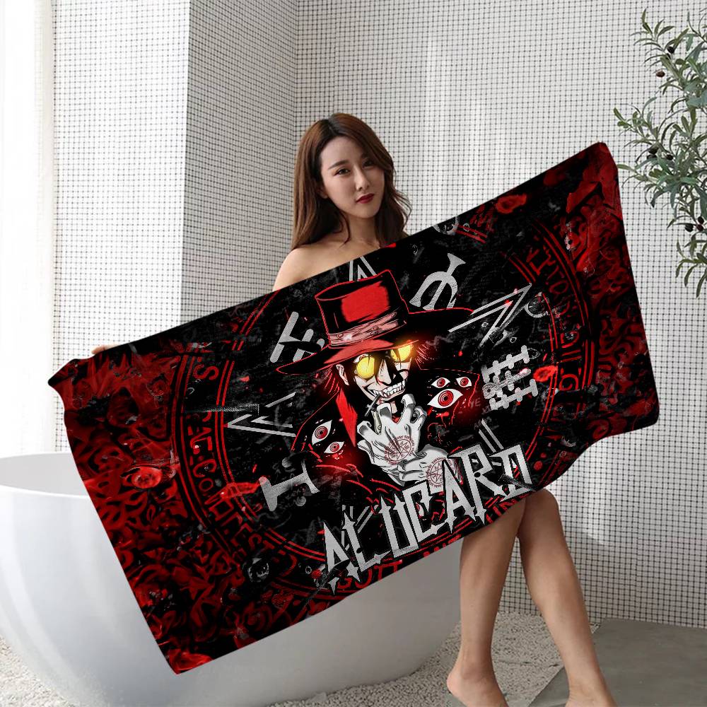 Horror Anime H-Hellsing Microfiber Blanket Quick Drying Beach Towels Oversized Printing Super Absorbent Pool Towel Blanket