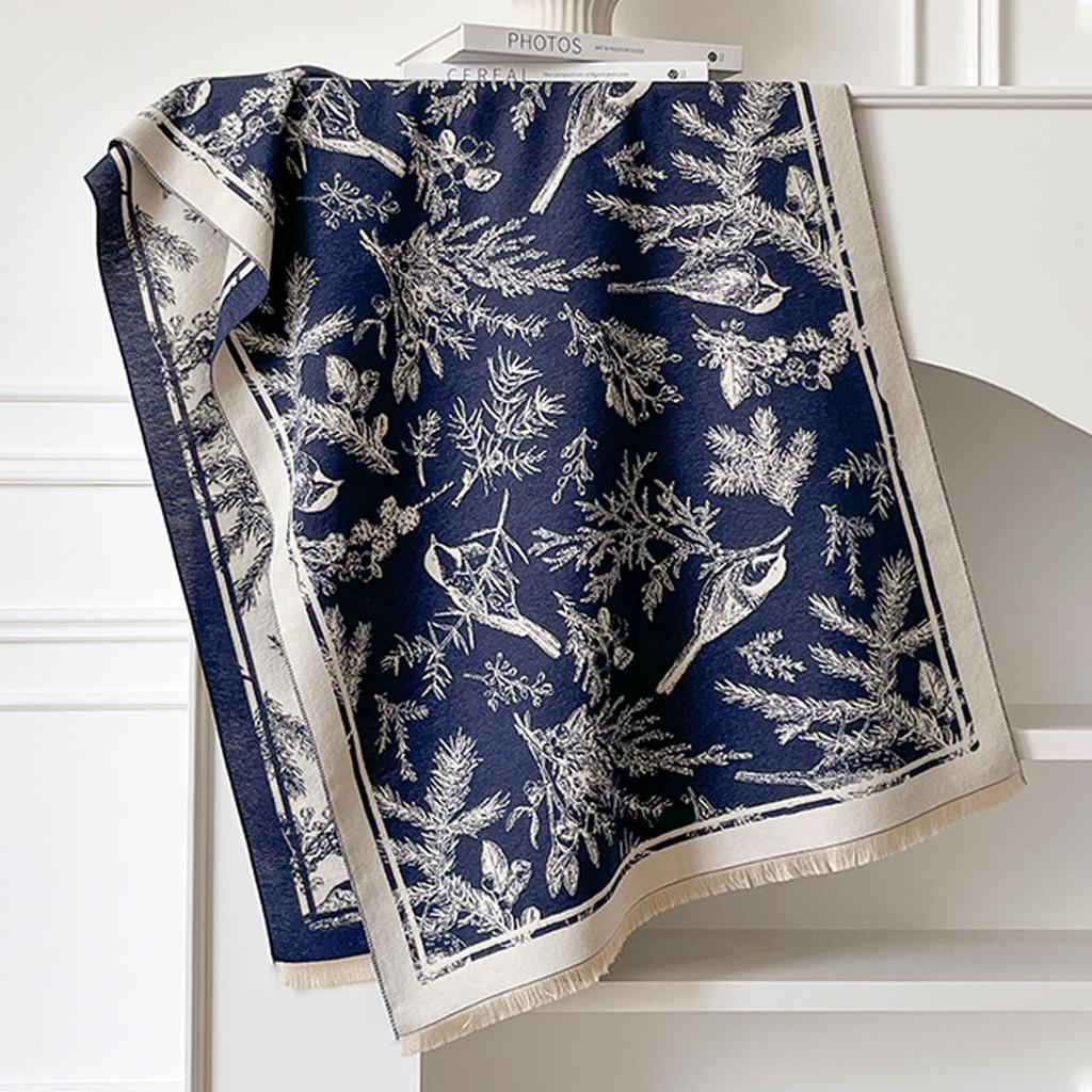 Schicker doppelseitiger Blumenschal für Damen - Kuschelig & warm, Perfekt für Winterausflüge Halswickel oder Schal für lässige & formelle Outfits