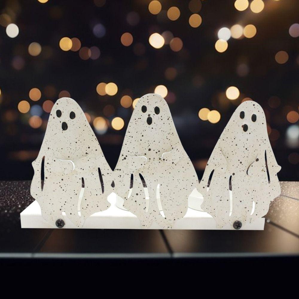 Portable Halloween Candle Holder Funny Halloween Ornament Party Decor Ghost Candle Stand Garden