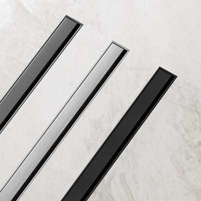 Bathroom Shower Floor Drain Black 304 Stainless Steel Rectangle Lavatory WC Long Linear Drainage Side Floor Drains 30 40 50cm