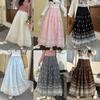 French Fairy Embroidery High-Waist Slim Dress with Cinched A-Line Skirt