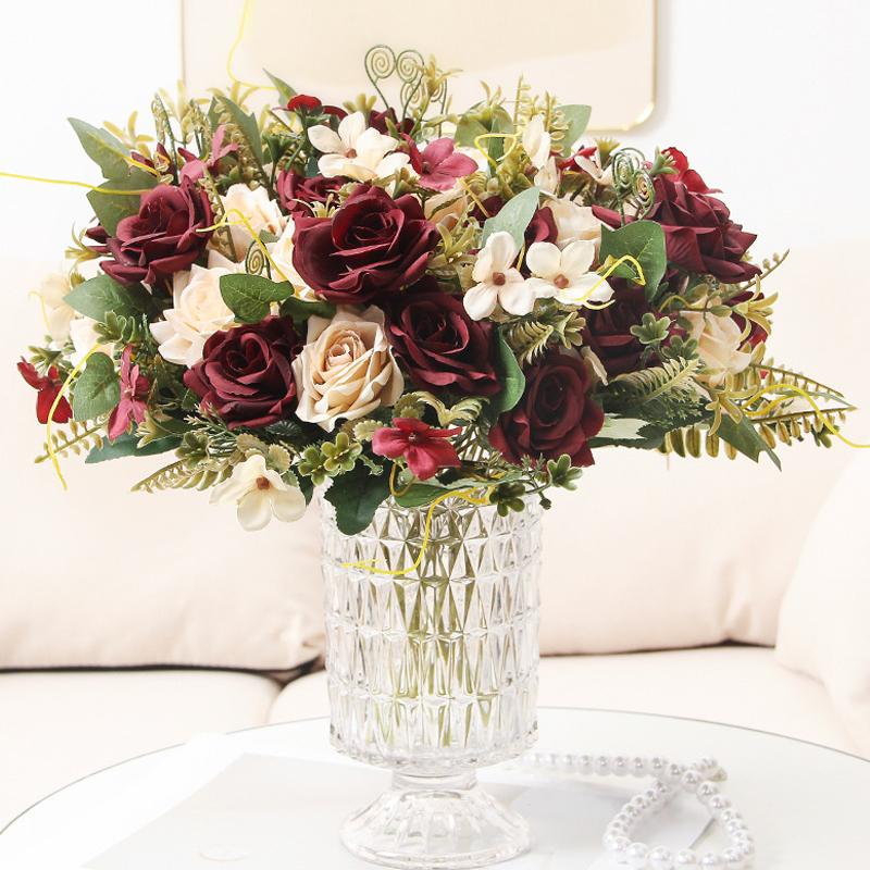 2PCS Artificial flower bouquets, artificial roses, high-end artificial flower bouquets.
