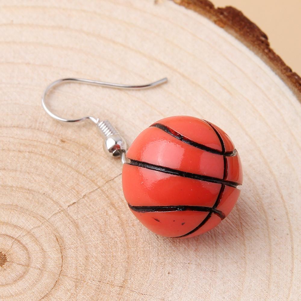 Resin Creativity Earrings With Basketball Design For Casual Or Party Wear