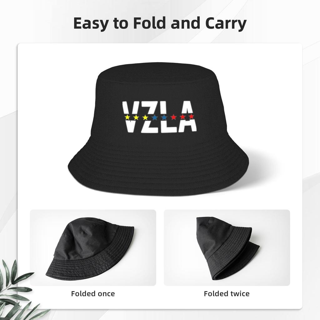 Spring Headwear Venezuela Flag Venezuelan Vzla Bucket Hat Streetwear Women Men Sun Hat Bob Packable Fishing Hat Outdoor