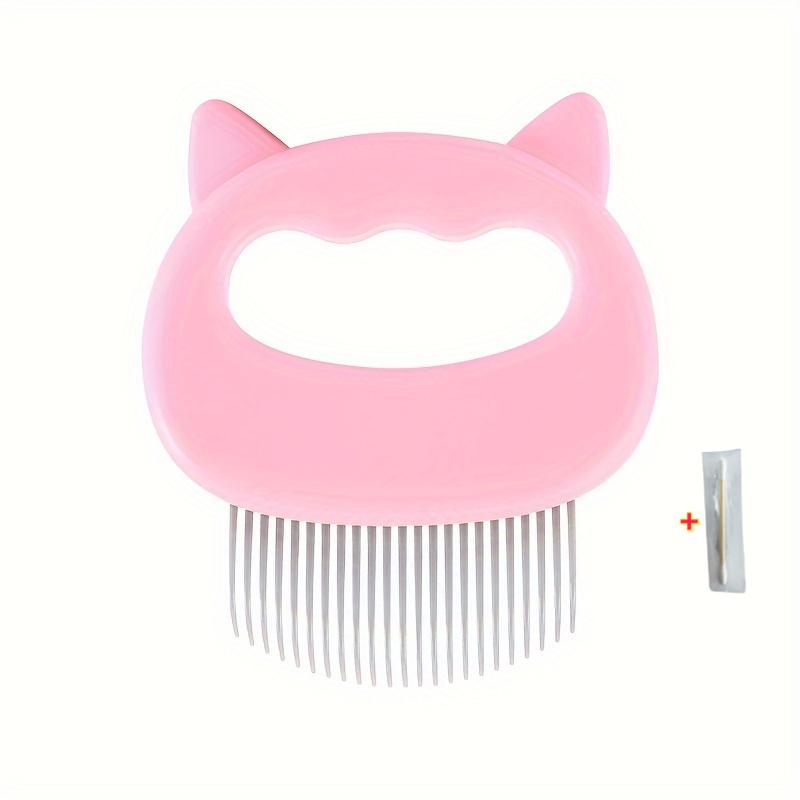 Cat Grooming Comb + 1 Cleaning Stick, Gentle Massage Shedding Brush, Durable Plastic Material, for Cat Grooming and Shedding.