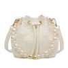 Niche pearl spring and summer bag women's new women's shoulder messenger bag embroidery thread bucket bag tide