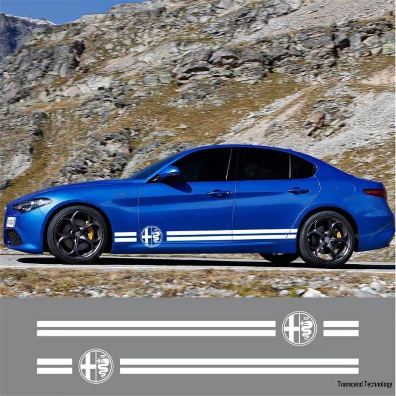 Suderinami Alfa Romeo Giulia/Stelvio Durų Lipdukai ir Šoninių Slenksčių Decalai