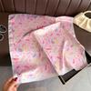 Silk Square Scarf Women Luxury Floral Print Soft Satin Kerchief Hairband Neckerchief Head Hijab Lady Headband Foulard Bag Ribbon