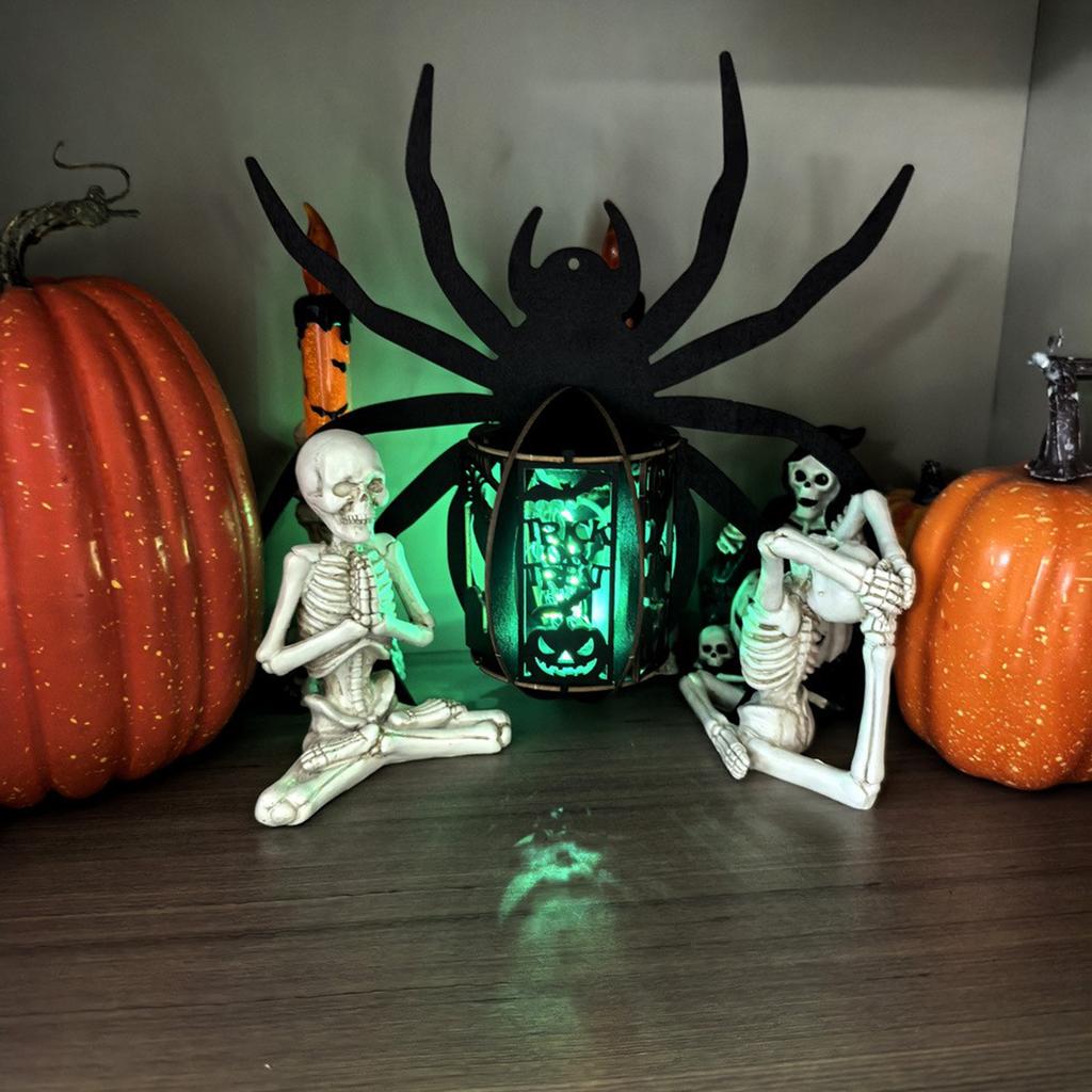 Creative Halloween Wooden Hollowed-out With Lights, Pendants, Display Stands, And Small Night Lights.