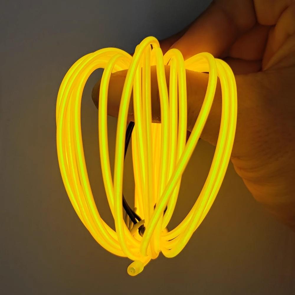 3m/roll Flexible EL Wire LED Neon Light Battery Powered Glowing Rope Cable For Car DIY Clothes Party Decor Backlight Strip Light