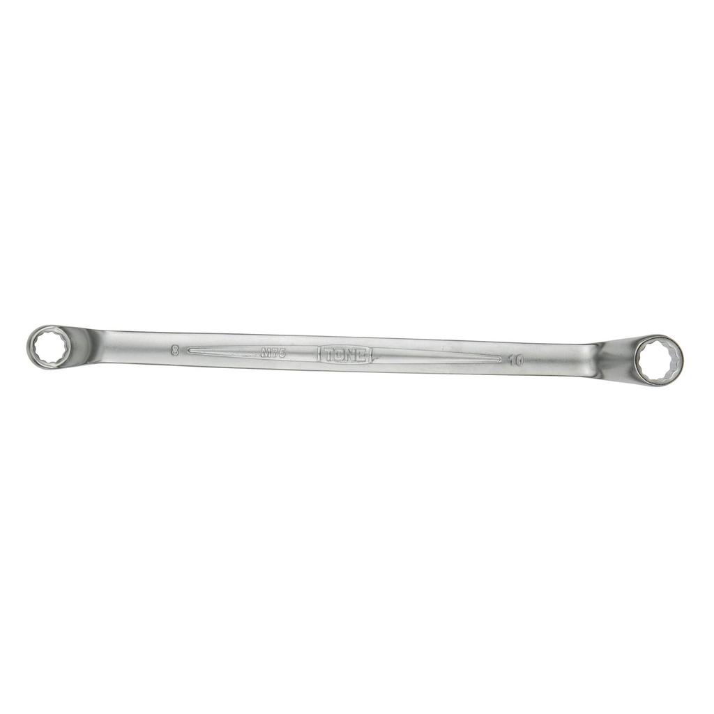TONE Long Mechanic Open End Wrench 8 X 10mm Flats (75°), M75-0810,