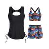 Set da Nuoto da Donna 3 Pezzi con Controllo Pancia, Include Top da Bagno con Reggiseno e Pantaloncini per Adolescenti
