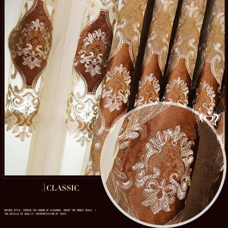 1/2pcs Luxury European-style High-end Embroidered Chenille Curtains Living Room Balcony Bedroom Villa Double Blackout Curtains 1/2pcs Luxury European-style High-end Embroidered Chenille Curtains Living Room Balcony Bedroom Villa Double Blackout Curtains