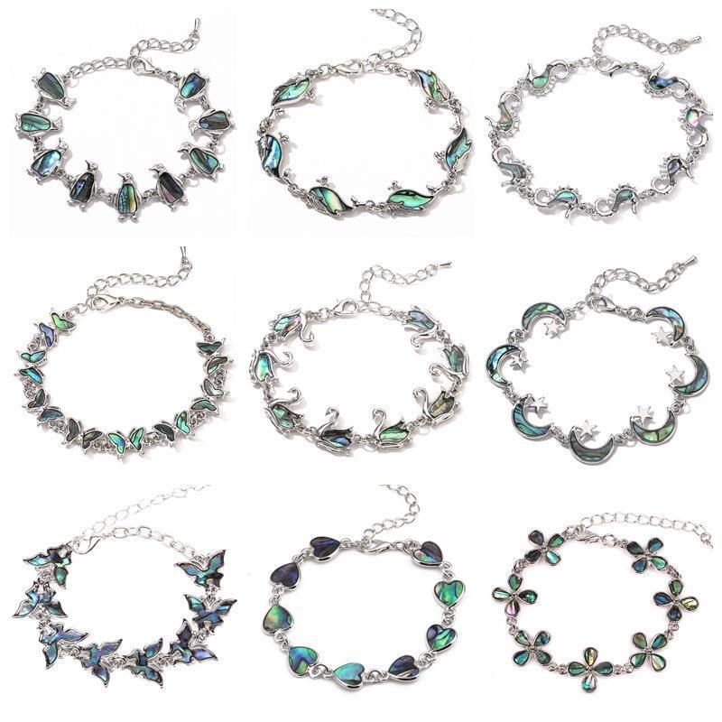 European & American Dual-Use Jewelry: Whale, Penguin, Butterfly, Abalone Shell Bracelet & Anklet