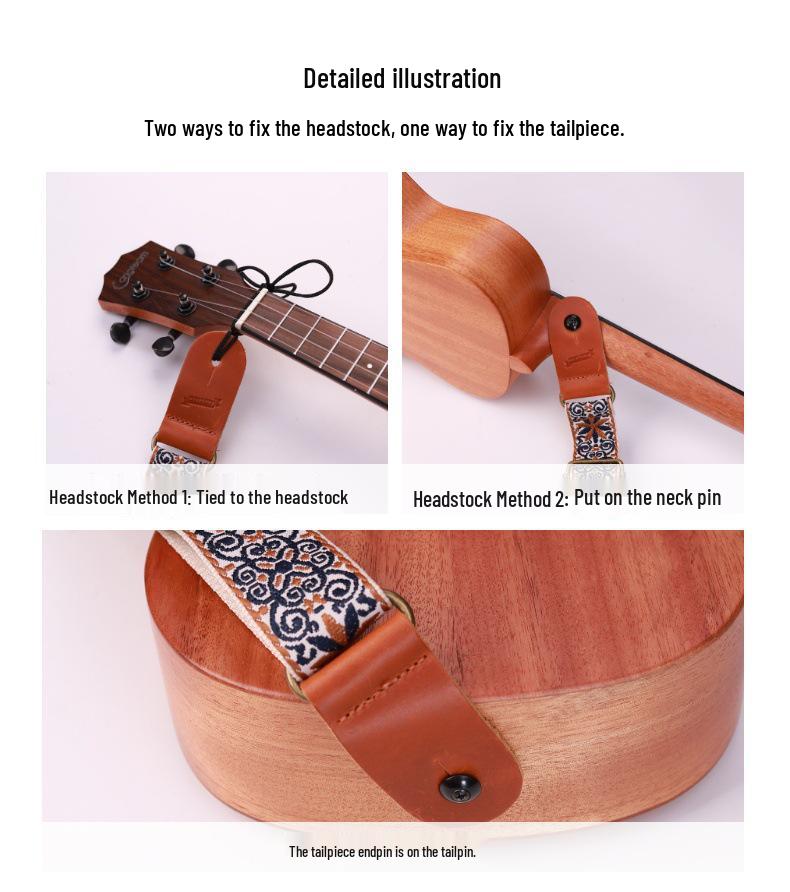 Ethnic Style Jacquard Embroidery Ukulele Shoulder Strap