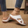 Casual Open Toe Platform Slides For Women With Pu Upper And Rubber Sole For Autumn Wear