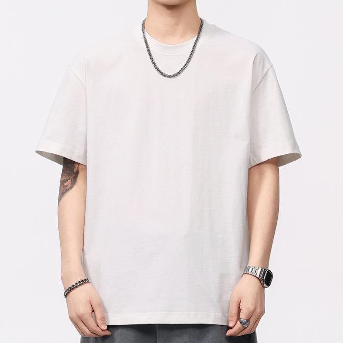 Thin Summer Solid Color Short-sleeved American Casual Simple Round Neck Men's T-neck T-shirt Short-sleeved