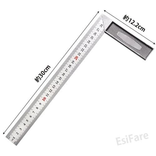 EsiFare Right Angle Ruler, Woodworking Ruler, Construction Ruler, L-Shaped Ruler, Square Ruler, Framing Ruler, Square, 90 Degree Angle Ruler, Measurin