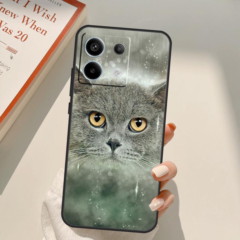British Shorthair Cat Funda For Xiaomi Redmi Note 13 14 9 10 12 11 15 Pro Plus Case For Redmi 15 C 12C 13C 14C 10C