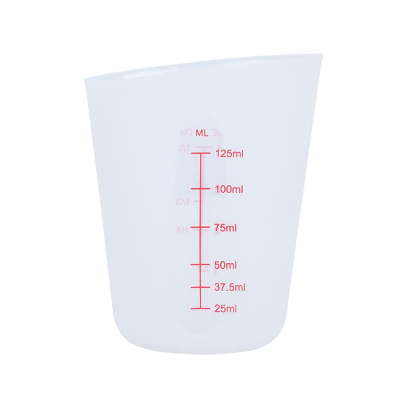 Silicone Measuring Cup with Double Scale - Available in 125ml, 250ml, 500ml - Soft, Transparent for Baking