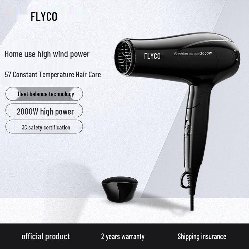 Flyco High Power Foldable Hair Dryer with Negative Ions for Damage-Free Quick Drying