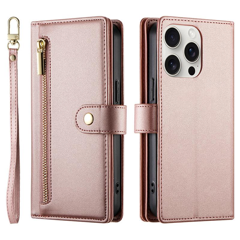 For Samsung S24FE mobile phone leather case, flip mobile phone case, zipper card samsungIPHONE16