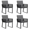 VidaXL Chaises de jardin lot de 4 avec coussins noir résine tressée, siège de jardin, chaise de patio, chaise à manger de 4008116