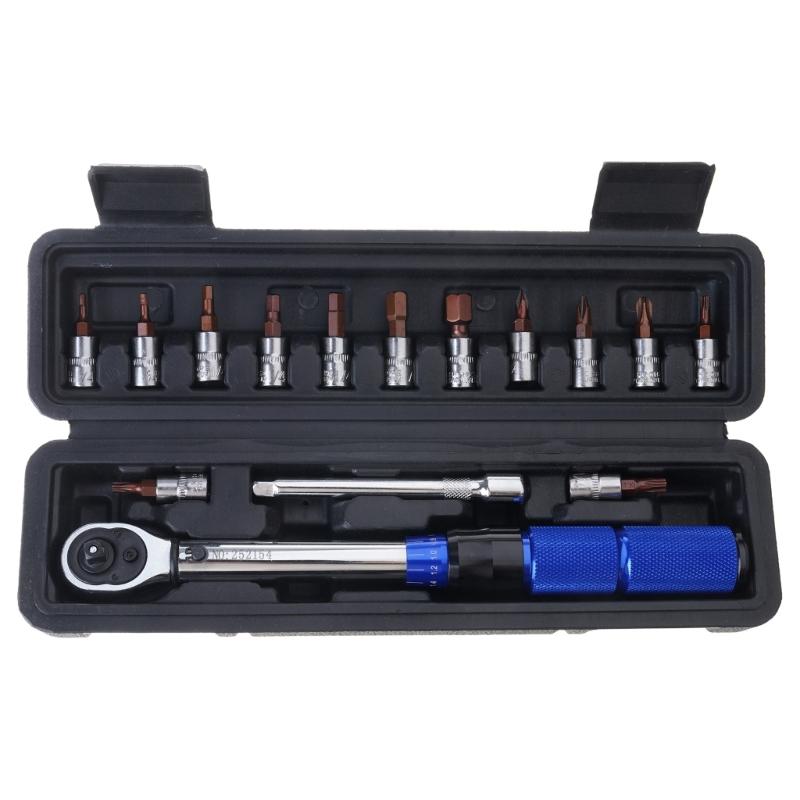 

2-24 Нм 1/4 дюйма Набор динамометрических ключей 15 в 1 Набор бит для динамометрического ключа Регулируемый динамометрический ключ с кейсом для хранения для велосипеда 1