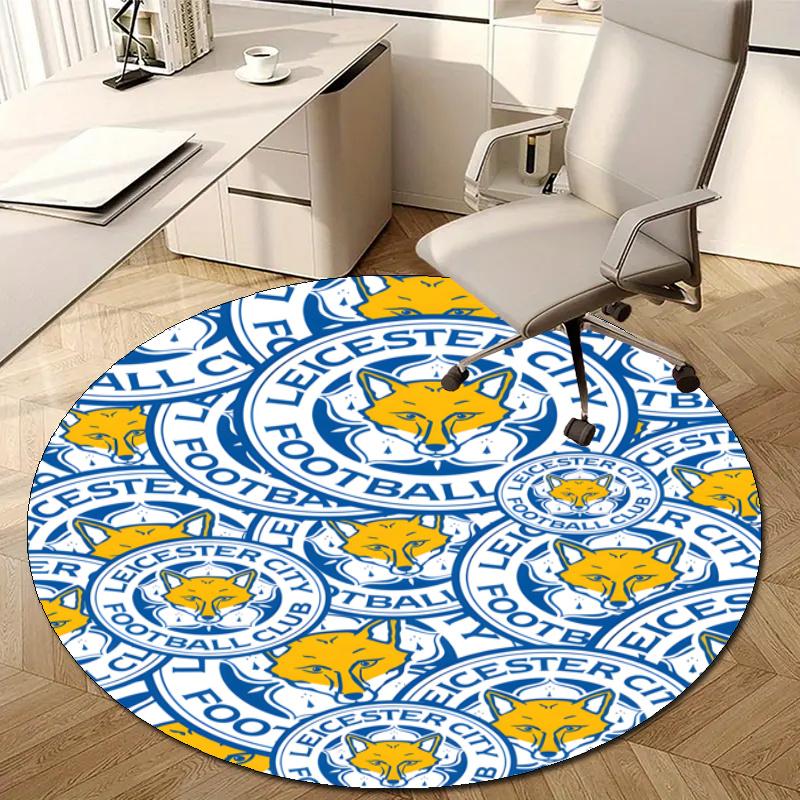 Personalized Leicester City FC Round Chair Office Rug - Perfect for Mat, Office Chair & More - Ideal Gift for Birthdays and Holidays