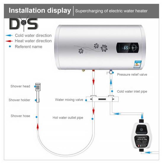Bomba de reforço de pressão de água portátil automática 3 modos ajustável à prova d'água baixo ruído 100Pa bomba de reforço doméstica