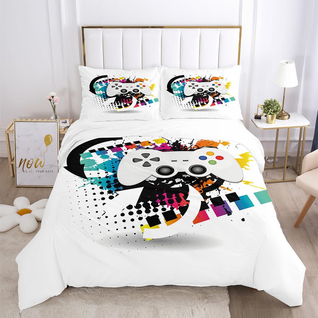 Three-Piece Quilt Cover Gamepad Kit 3D Digital Printing Bedding Sheets