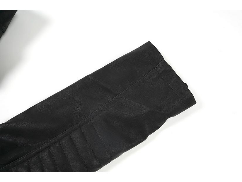 Herren Slim Fit Lederjacke mit Stehkragen - Herbst/Winter Motorradstil