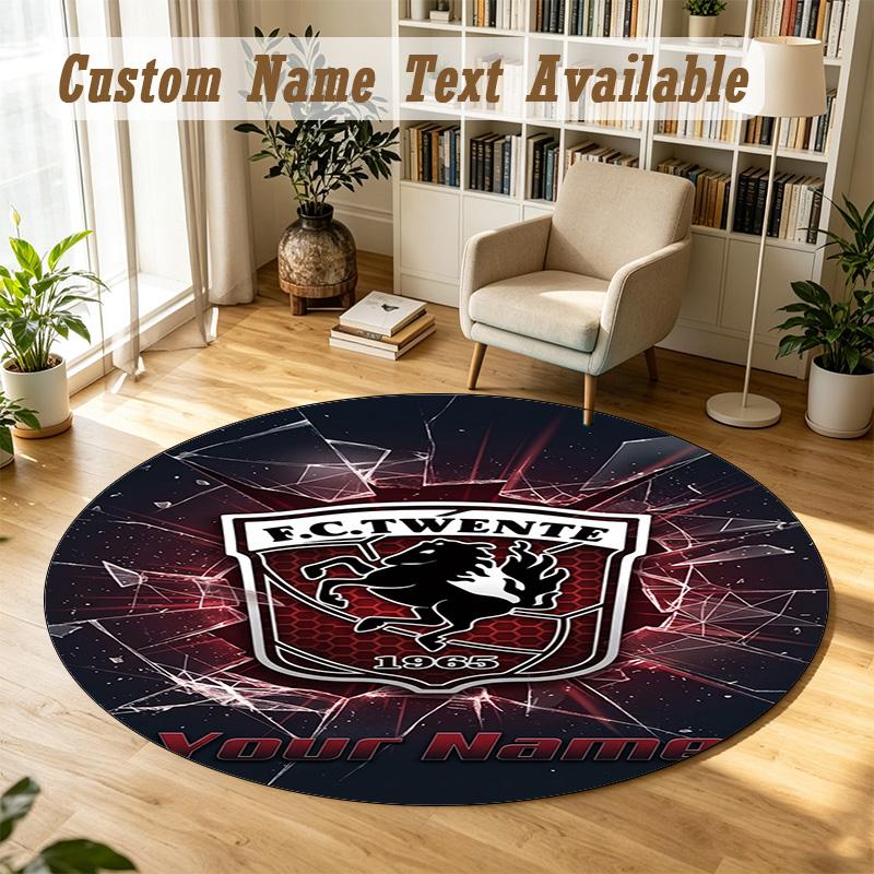 Rond Kleed Gepersonaliseerde NaamFC Twente Patroon Antislip Tapijt Huis Vloer Decoratie
