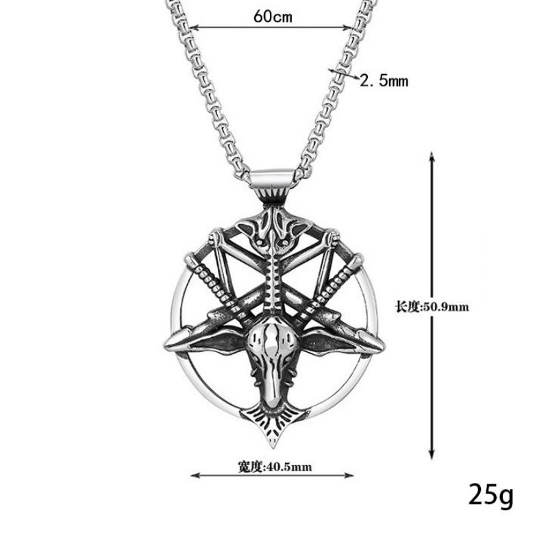 New Skeleton Head Divine Sheep Necklace Titanium Steel Pendant Pendant for Men and Women Trendy Brand