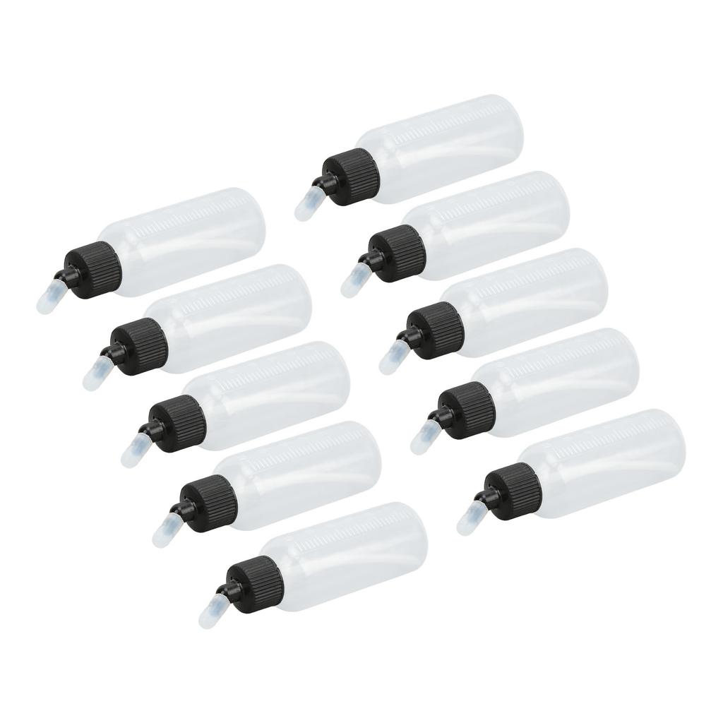 10Pcs Hair Oil Bottle 60ml Leakproof High Temperature Resistant Transparent Plastic Dispensing Bottle with Funnel