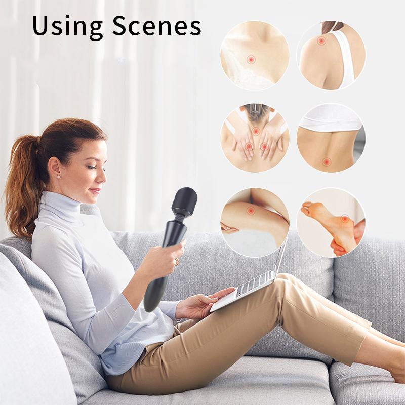20 Modes Powerful Magic Wand Vibrator for Women Body Massager G Spot Clitoris Stimulator USB Charging Adult Sex Toys for Woman