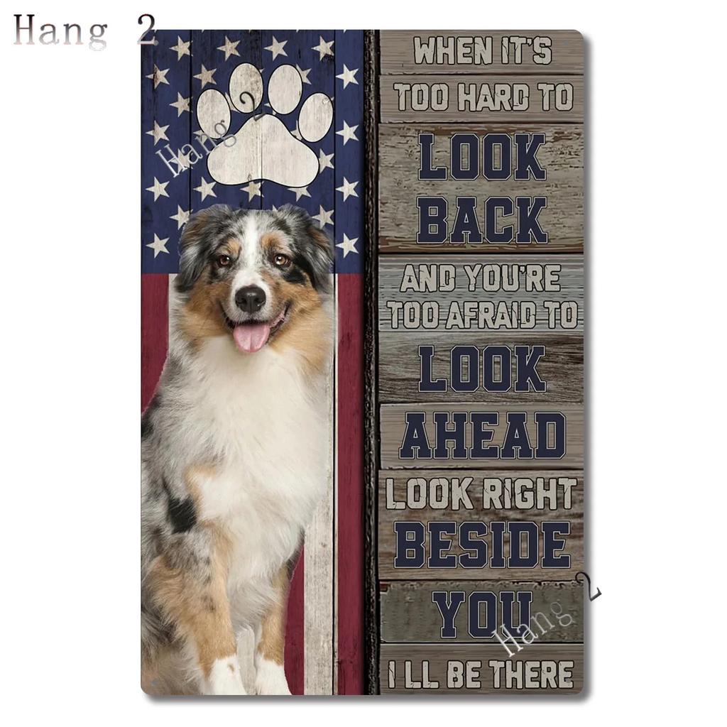 Aussie Metal Tin Sign Wall Decor Australian Shepherd Dog Bath Soap Poster Hanging Plaque Aluminum Signage Posters 8x12 Inch
