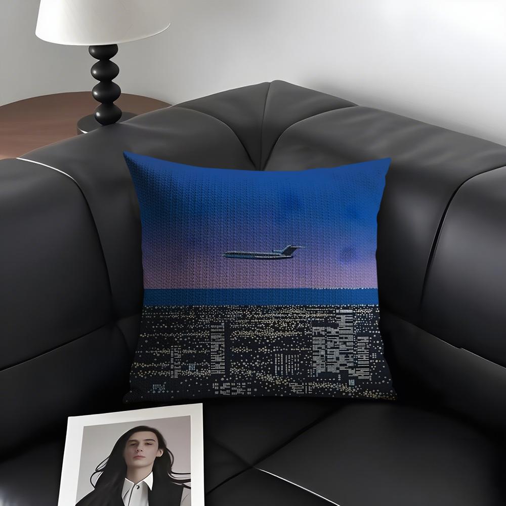 Hiroshi Nagai Fashion Cushion Cover Natural Linen Organic Fabric DoubleSided Printing Sofa Home Decor Gift Pillow Case