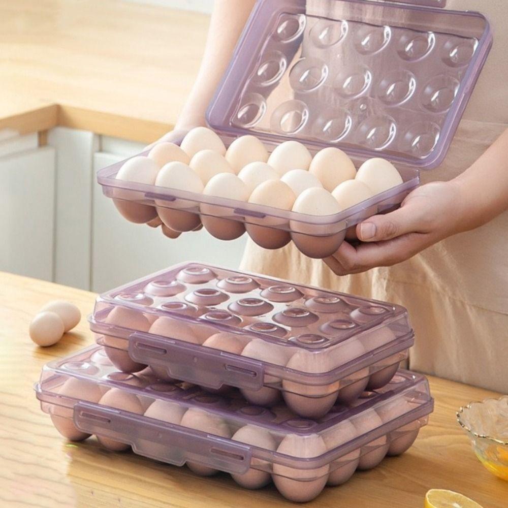 Plastic Refrigerator Egg Organizer 6/15/24 Grids Eggs Case Multipurpose Egg Protector  for Kitchen