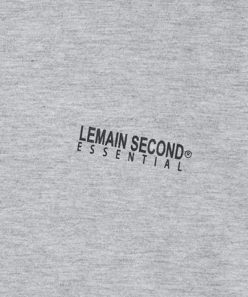 LEMAIN SECOND Basic Logo Print Oversized Short Sleeve T-Shirt [Melange Gray]