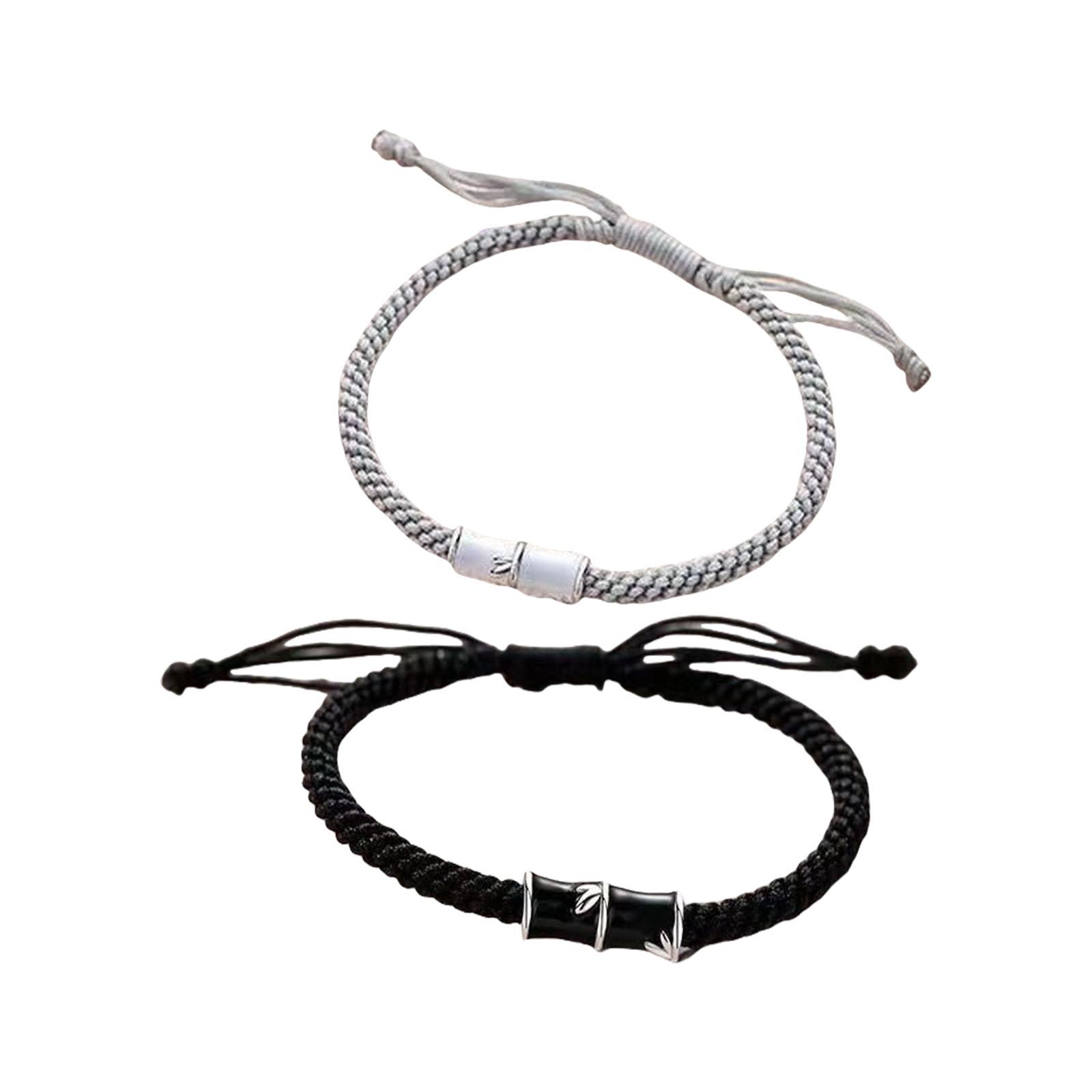 

Unique Bamboo Patterned Couple Bracelets Braided Wrist Rope Accessory for Lovers Seeking Meaningful Accessories 1