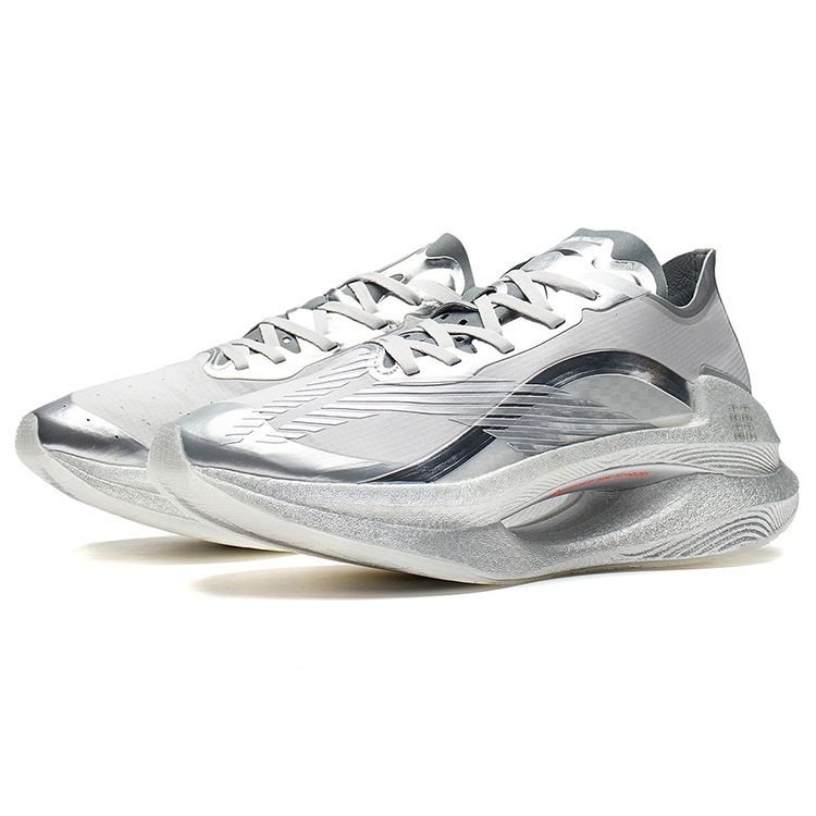 Li Ning Absolute Shadow Material Absorbție Șoc Anti-Alunecare Rezistent la Uzură Respirabil Pantofi de Alergare cu Top Scund Bărbați sneaker Argintiu ARRS001-7