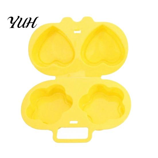 Time Saving Breakfast Device Microwave Egg Cooker, Quick Steamer Mold, Flower/Heart Healthy Omelette Pan ShapeReusable Poacher for No-Oil Cooking,