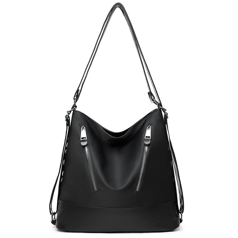 Women's Fashion Shoulder Bag with Dual Zip Pockets – Color Block Tote for Daily Use, Work, and Casual Outings